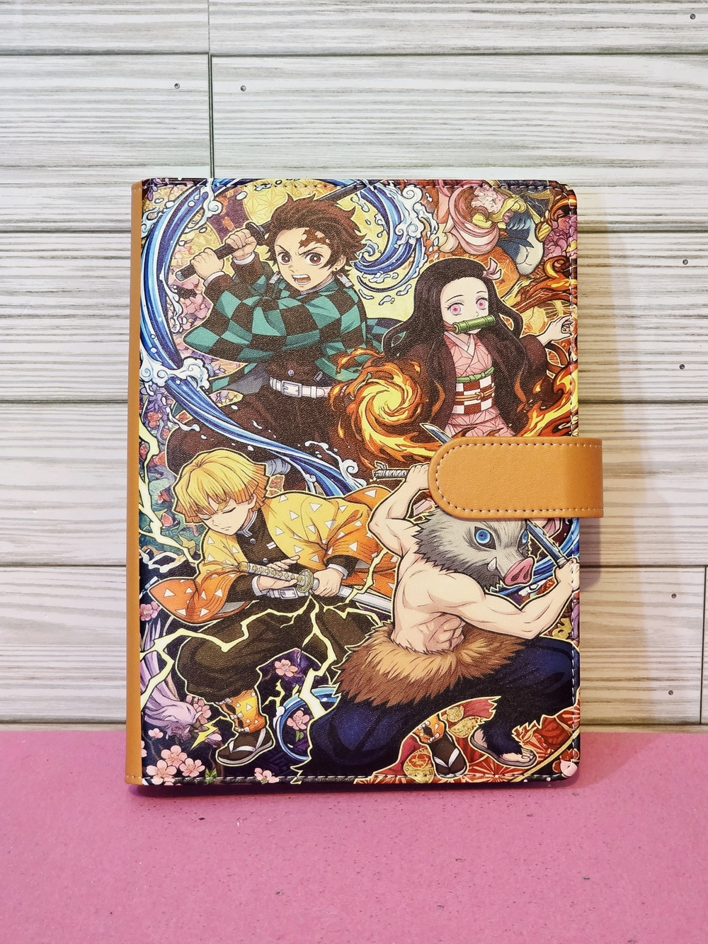 Demon Slayer Anime Themed A5 Binder w/ Magnetic Strap & Matching Paper